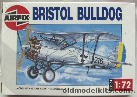 Airfix 1/72 Bristol Bulldog - RAF No. 56 (F) Squadron or Swedish Air Force, 01083 plastic model kit